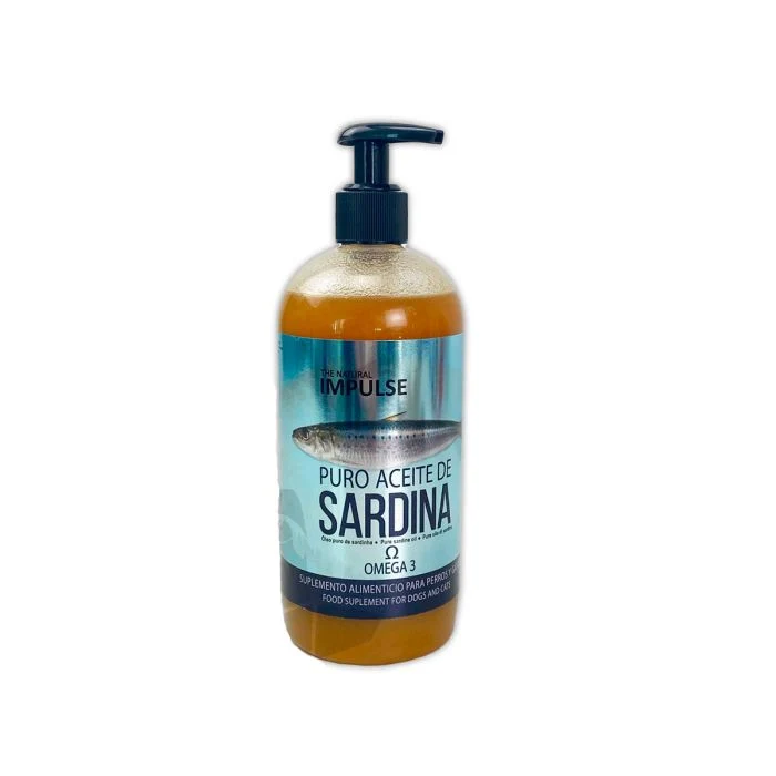 Aceite de Sardina The Natural Impulse 500ml – Omega 3 de aguas frías para perros y gatos