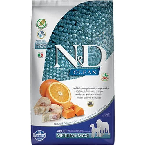 Farmina N&D Dog Ocean Pumpkin Medium Maxi Bacalao Comida 2.5kg