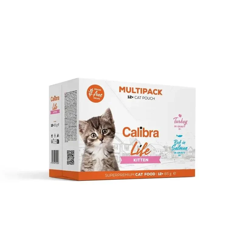 Calibra Cat Life Pouch Kitten Húmeda Multipack 12x85g