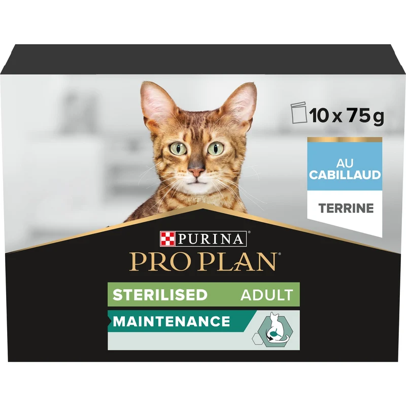 Purina Pro Plan Feline Esterilizado Bacalao Alimento en Terrina 10 uds