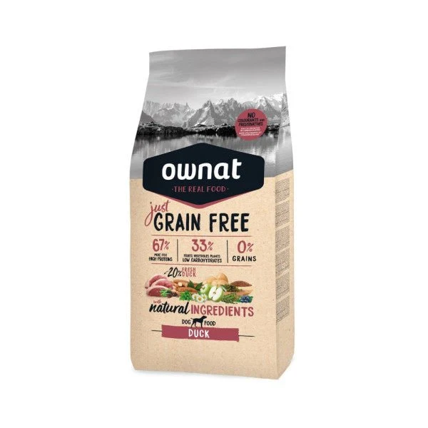 Ownat Just Canine Adult Grain Free Pato Saco de plástico 14kg