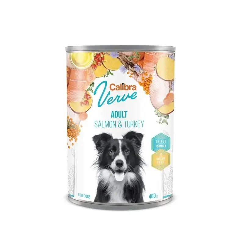 Calibra Dog GF Verve Adult Salmón y Pavo Comida Húmeda 6 x 400g