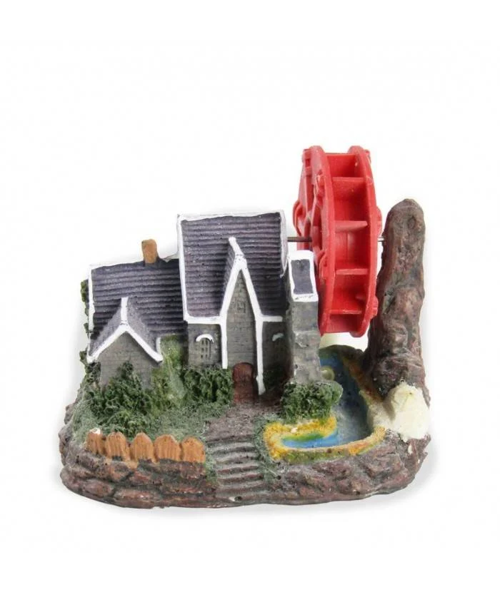 Decoración Molino para Acuarios con Rueda Giratoria 10x8x7cm | Dinámico y Funcional con Aireador