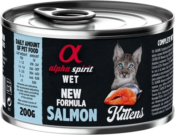 Alpha Spirit Feline Kitten Salmón Paté Caja 6x200gr