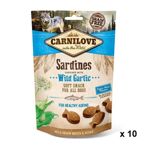 Carnilove Canine Snack Semi Húmedo Sardinas Ajo 10 x 200g