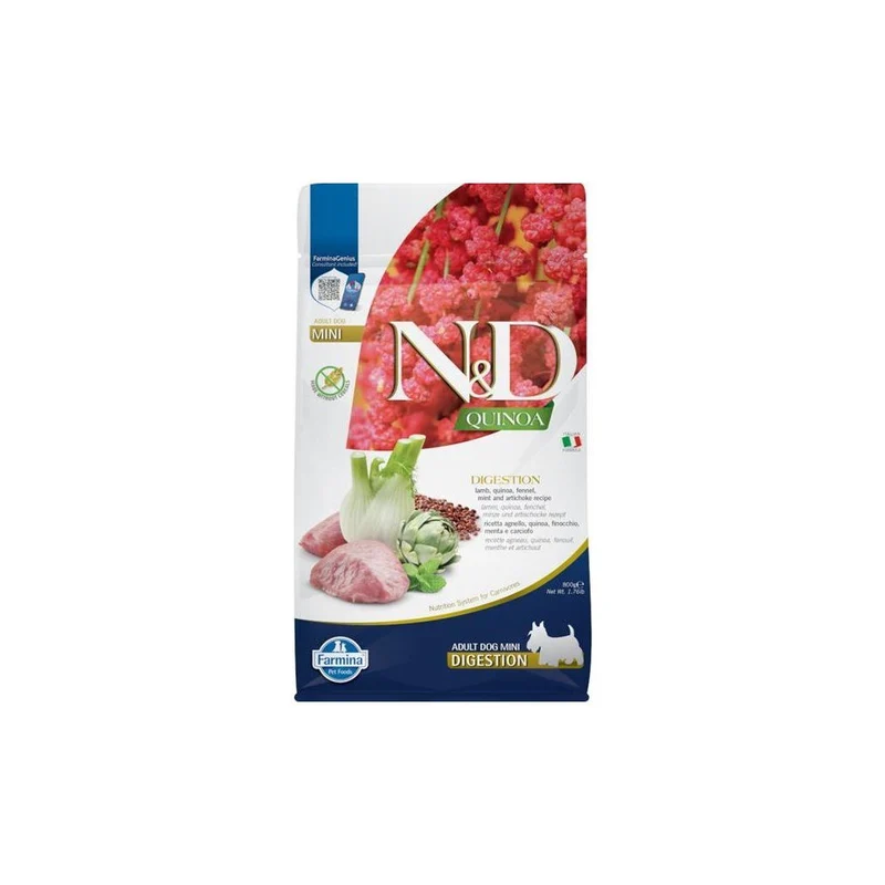 Farmina N&D Quinoa Digestión Alimento Seco para Perros Adultos de Raza Pequeña 800g