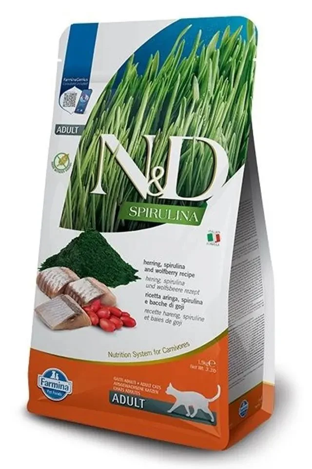 Farmina N&D Spirulina Arenque Alimento Seco para Gatos 1,5Kg