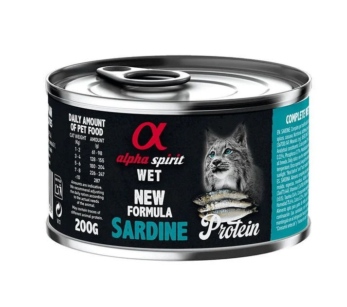 Alpha Spirit Feline Sardina Pâté Gato Adulto 200g