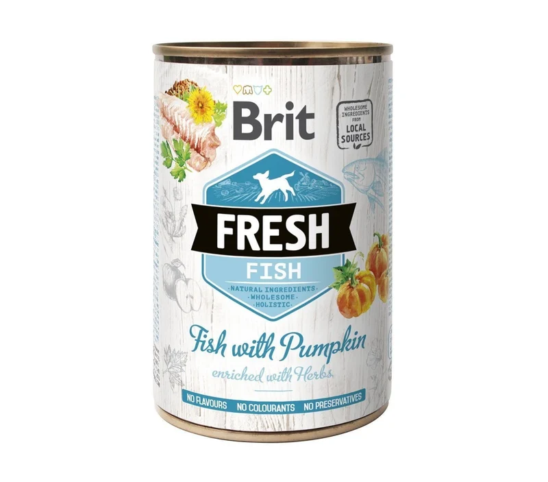 Brit Fresh Pescado Calabaza Comida Húmeda para Perros Adultos 6 latas 2.77kg