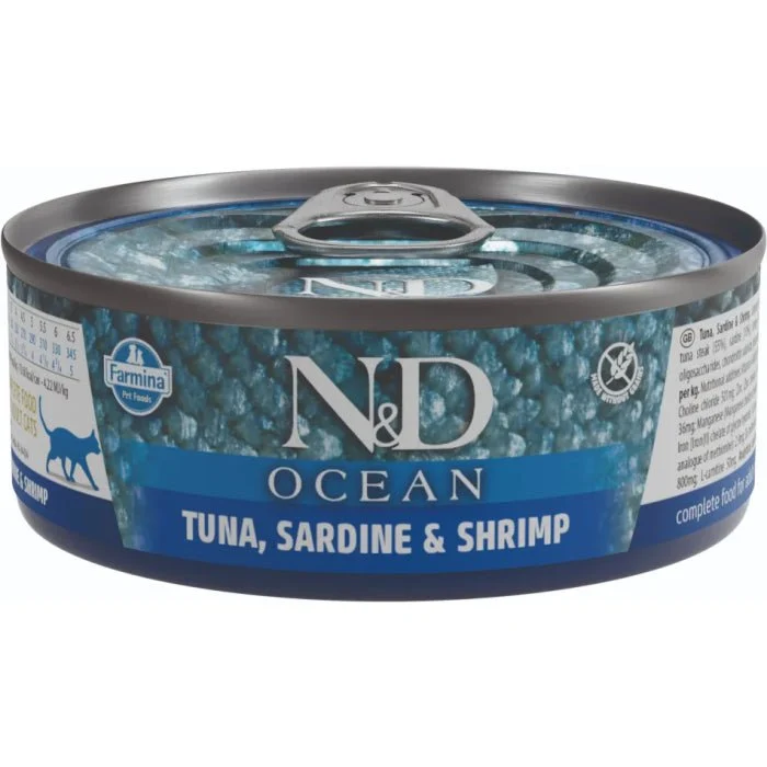 Farmina N&D Cat Ocean Atún Sardina Gamba Alimento para Gatos 6 ud