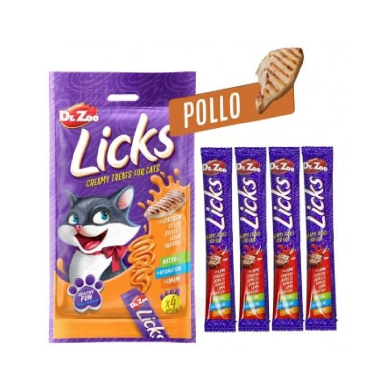 Drzoo Licks Snack Líquido Cremoso de Pollo para Gatos 12x4x15g