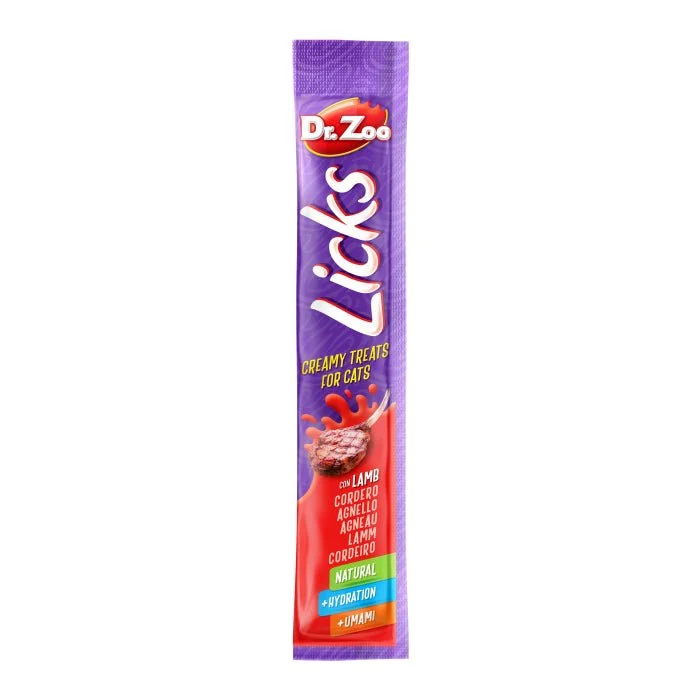 Dr Zoo Licks Cordero Snacks para Gatos 12x4x15g
