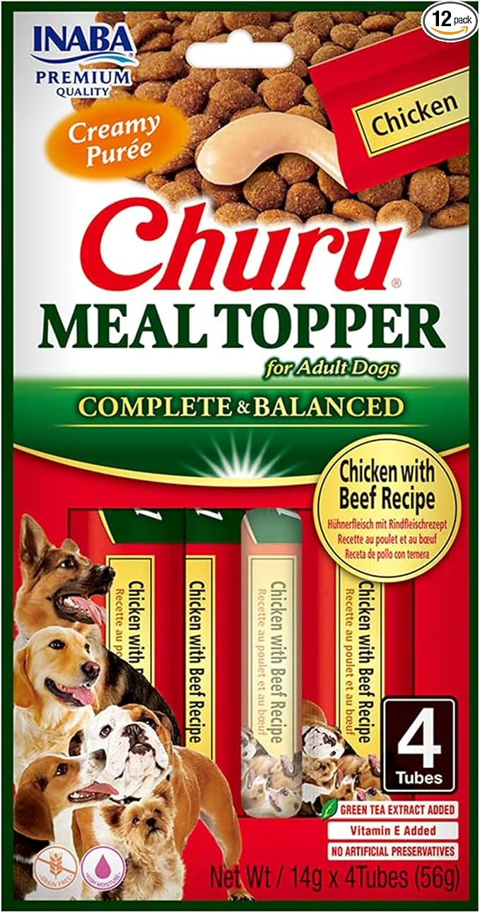 Churu Dog Meal Topper Pollo con Ternera Stick 12 ud