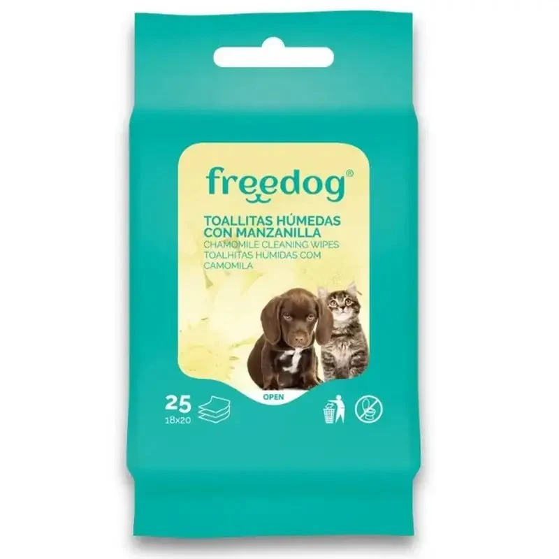 Freedog Toallitas Húmedas Manzanilla Pocket 25 ud