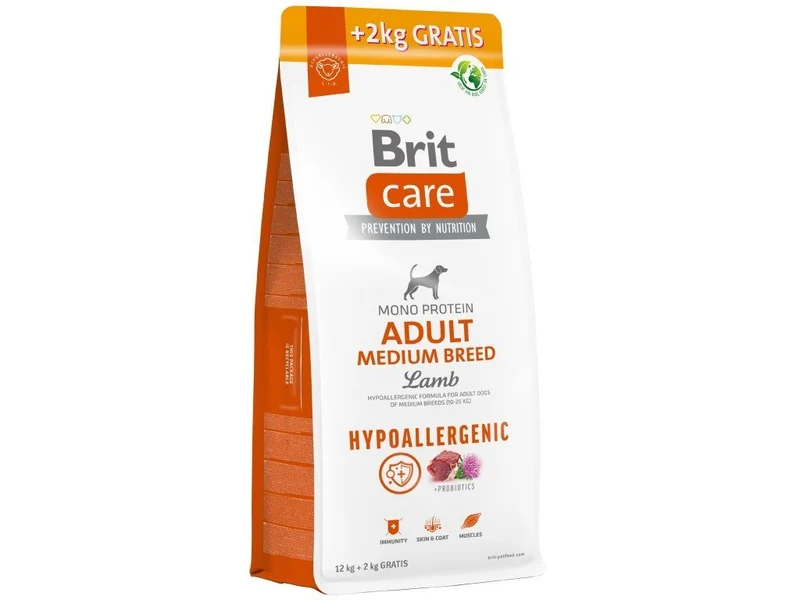 Brit Care Dog Adult Hypoalergenic Cordero Sólido 12+2Kg