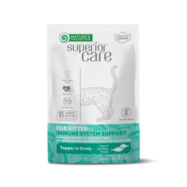 Natures Protection Sc Topper Kitten Inmune Alimento Húmedo 70g x 24 unidades