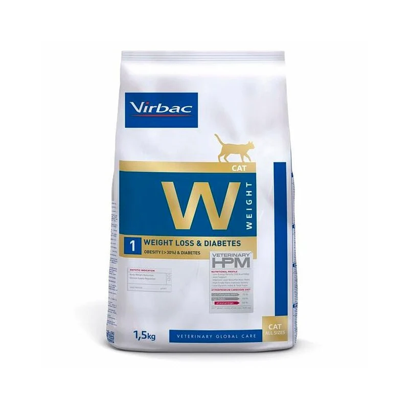 Virbac Pf HPM Feline Weight Loss & Diabetes Alimento Seco 1,5Kg