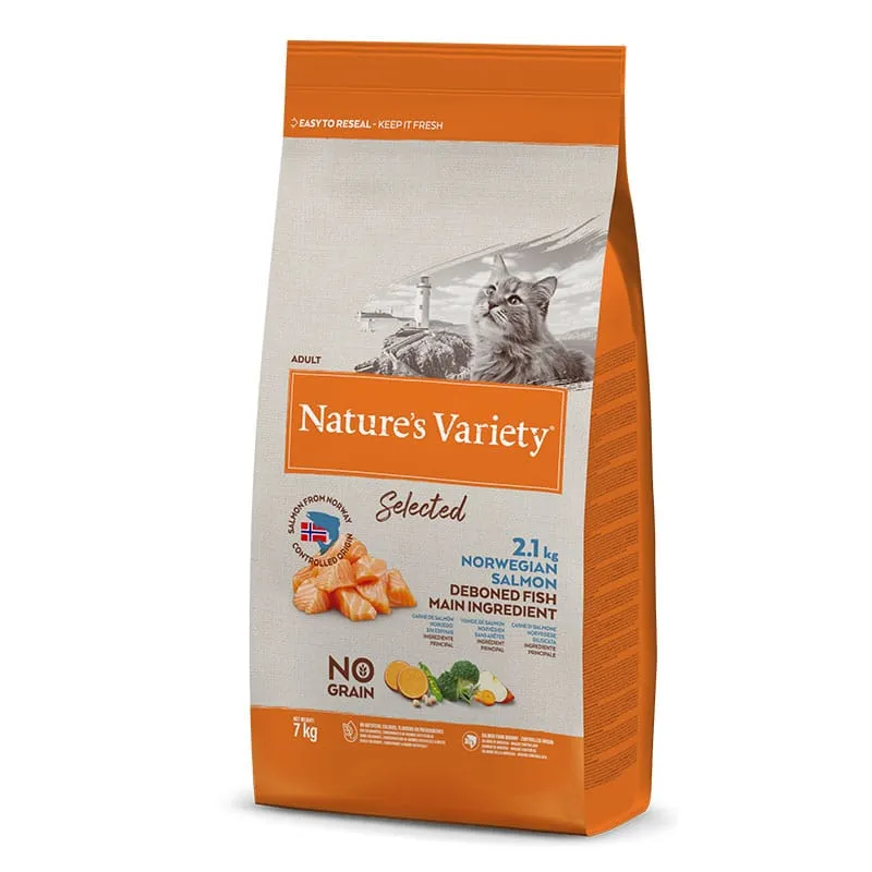 Nature's Variety Cat No Grain Salmón Pienso Seco 7Kg