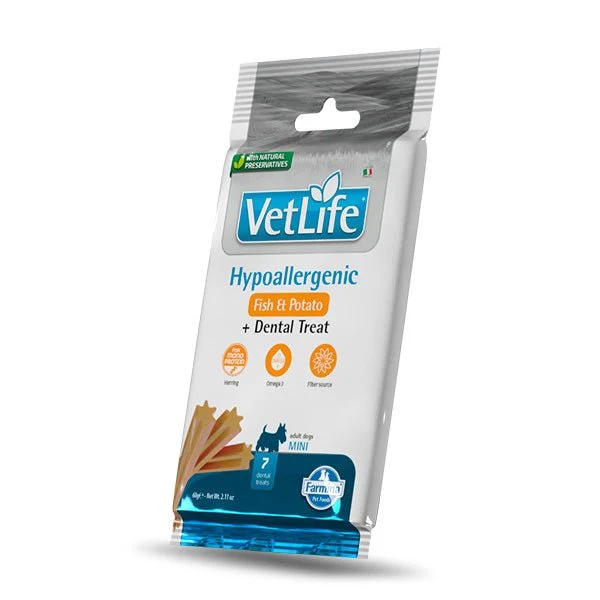 Farmina Treat Vet Life Dog Hippo Pescado Adult Mini 60g x 15 unidades