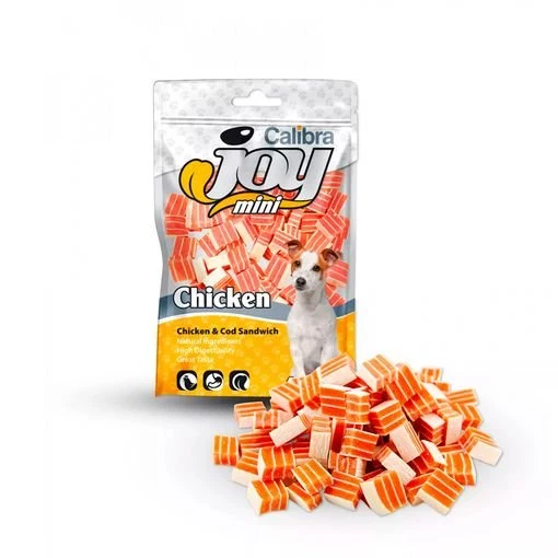 Calibra Joy Dog Mini Sándwich Bacalao Pollo Snack 70g