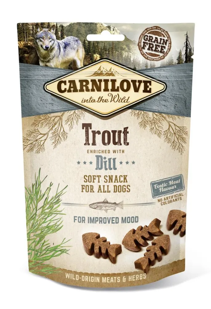 Carnilove Snack Semi Húmedo Trucha y Eneldo 10 bolsas de 200g