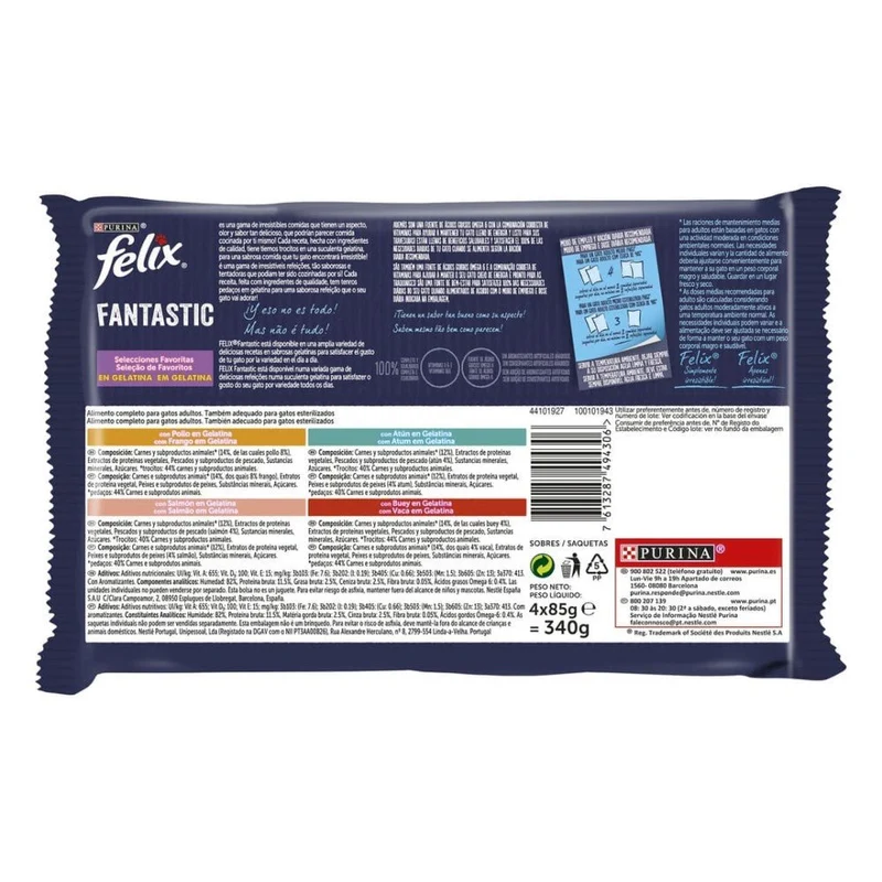 Purina FELIX Feline Fantastic Selecciones Favoritas Comida Húmeda 12x85gr
