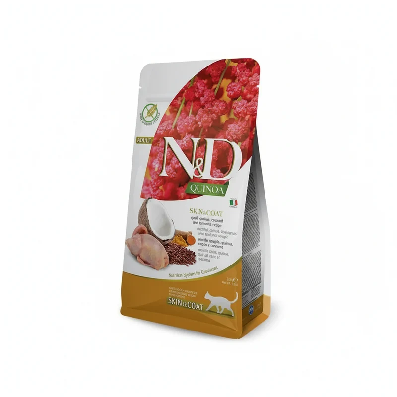 Farmina N&D Quinoa Skin Coat con Codorniz Alimento Seco 300g
