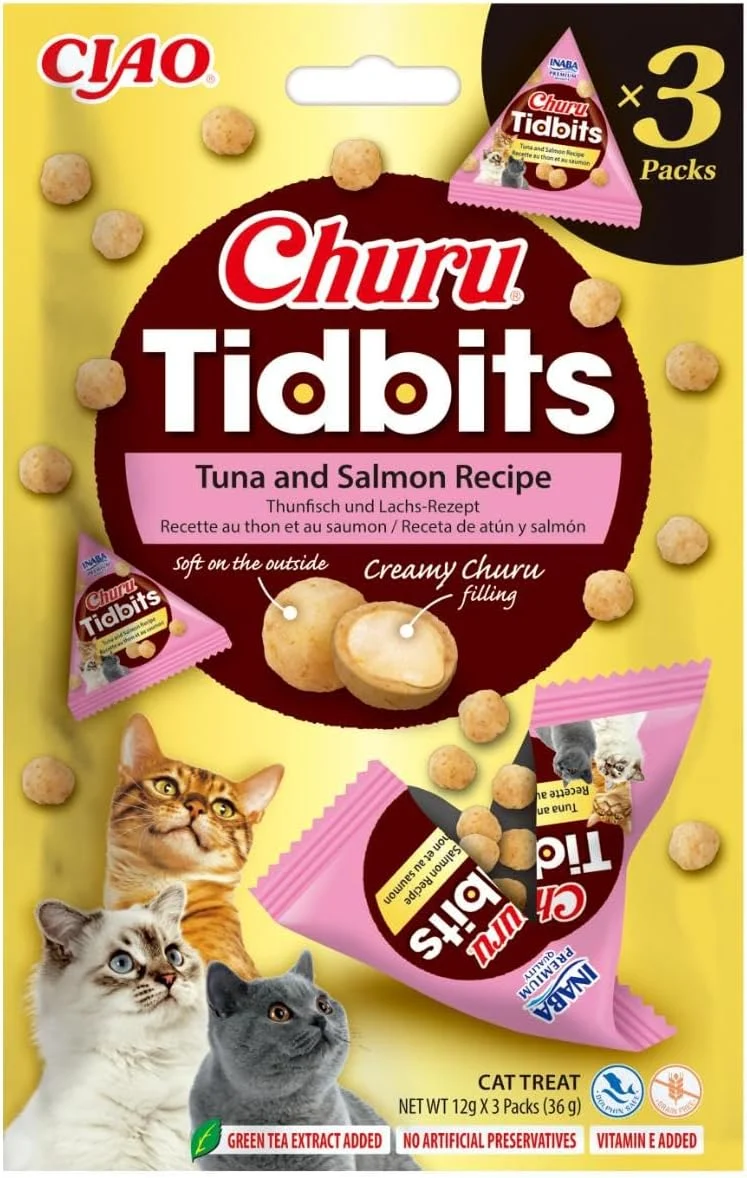 Inaba | Tidbits - Pollo con atún y salmón (6 paquetes de 3x12g)