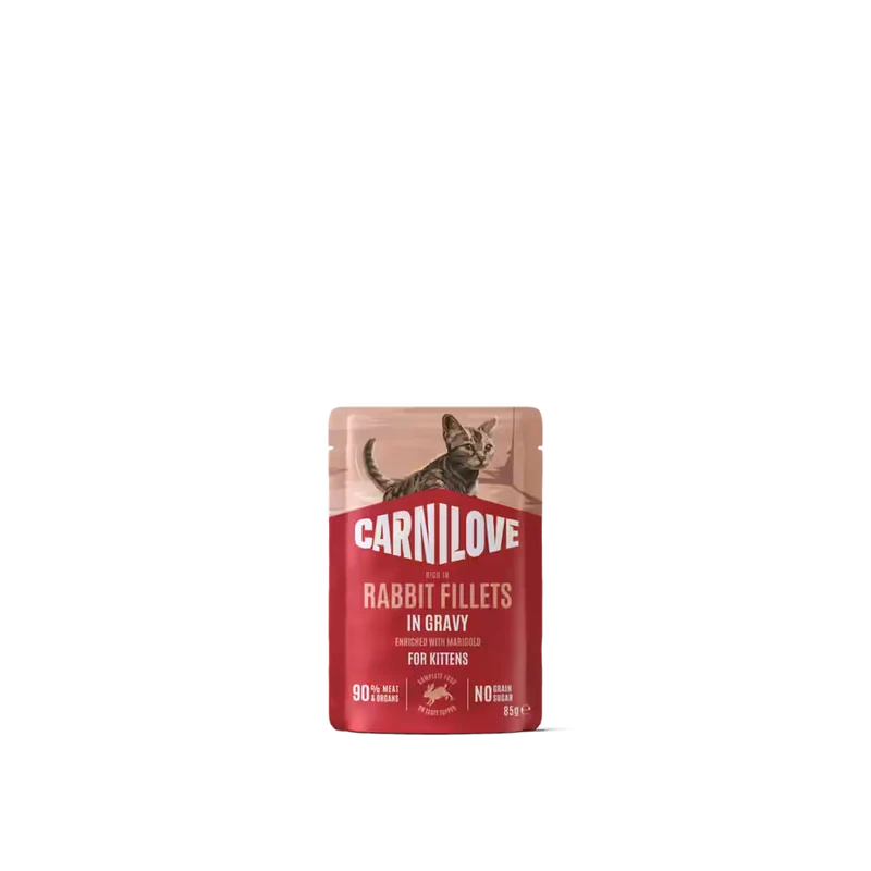 Carnilove | Kitten Pouch - Conejo con caléndula en salsa (24x85g)