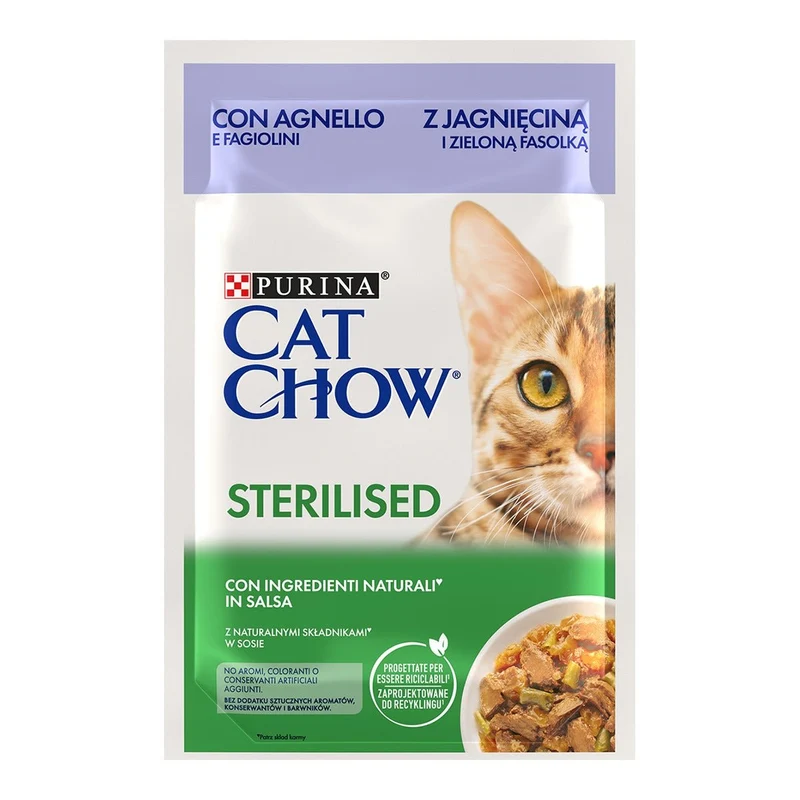 Purina Cat Chow Sterilised Cordero&Judias 26x85g