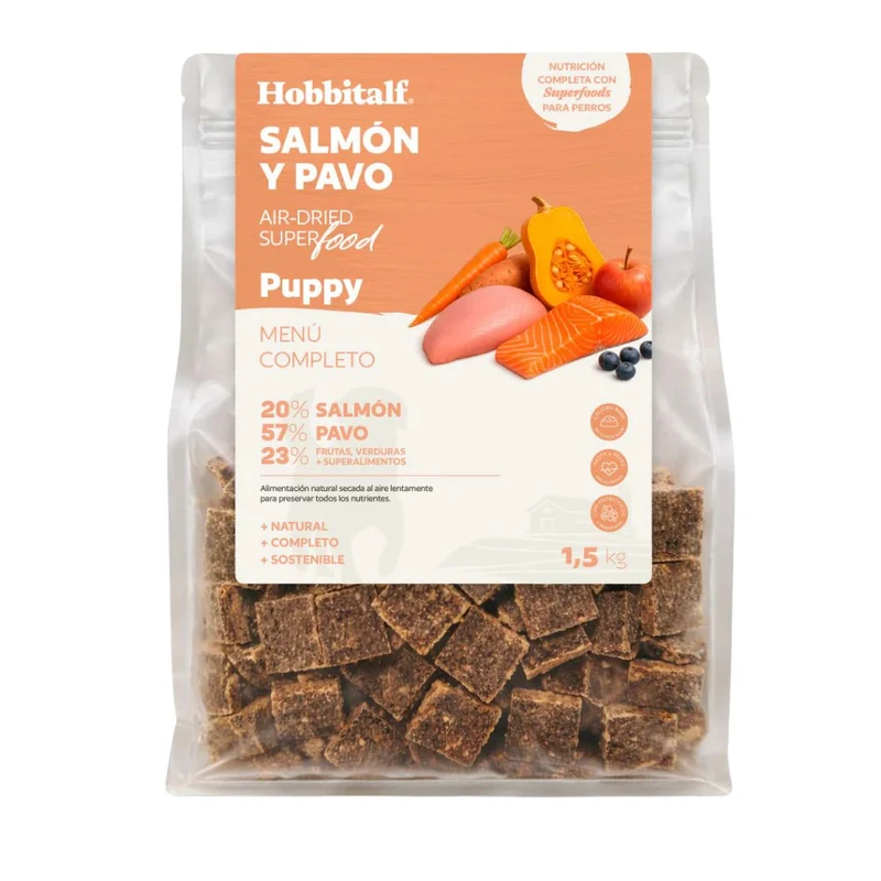 Hobbitalf Dog Air-dried Superfood Puppy Salmón y Pavo