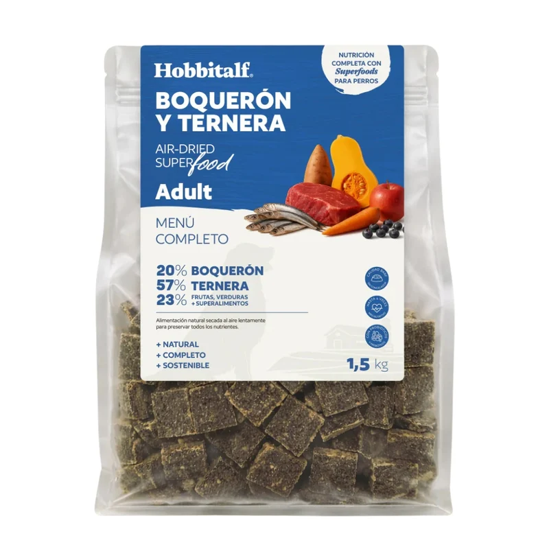 Hobbitalf Dog Air-dried Superfood Adult Boquerón&Ternera