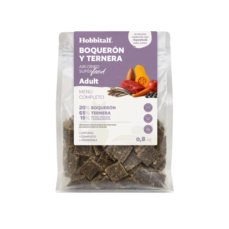 Hobbitalf Cat Air-dried Superfood Adult Boquerón&Ternera