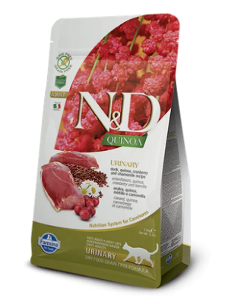 Farmina N&D Quinoa Urinary Pato Alimento Seco para Gatos 1.5Kg