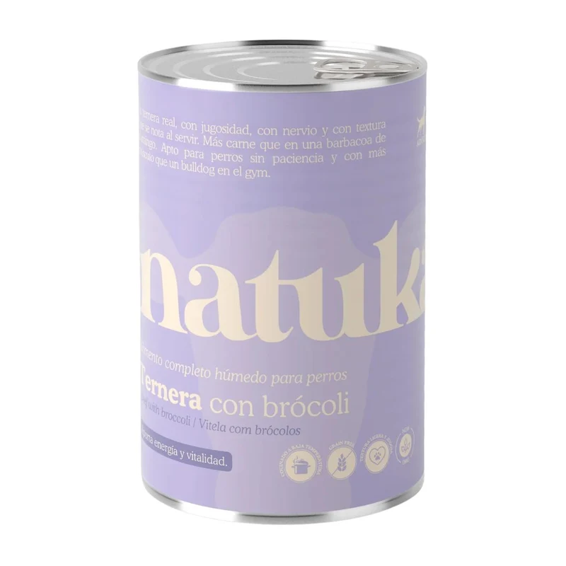 Natuka Dog lata Ternera con Brócoli 400g