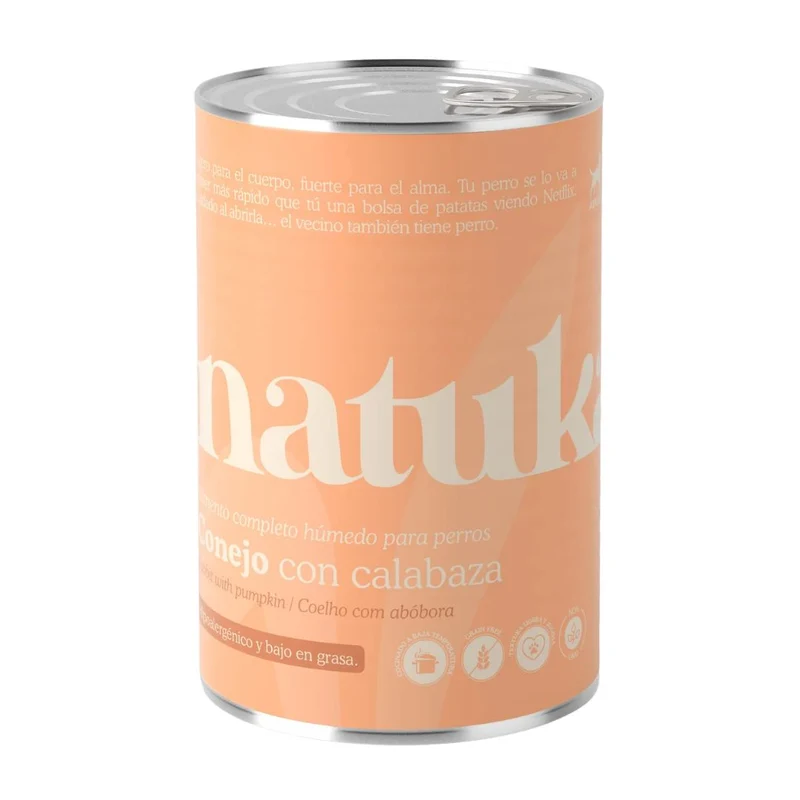 Natuka Dog lata Conejo con Calabaza 400g