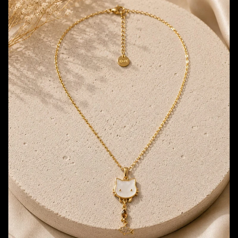 Collar Acero Inoxidable Gatita Sweet Gold Dorado