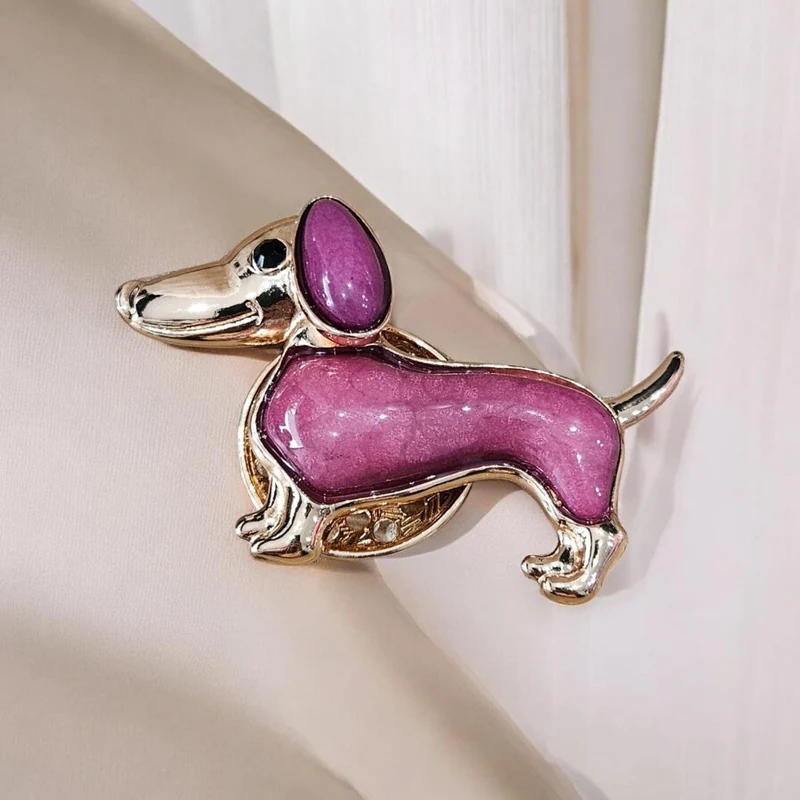 Broche Perrito Salchicha Rosa