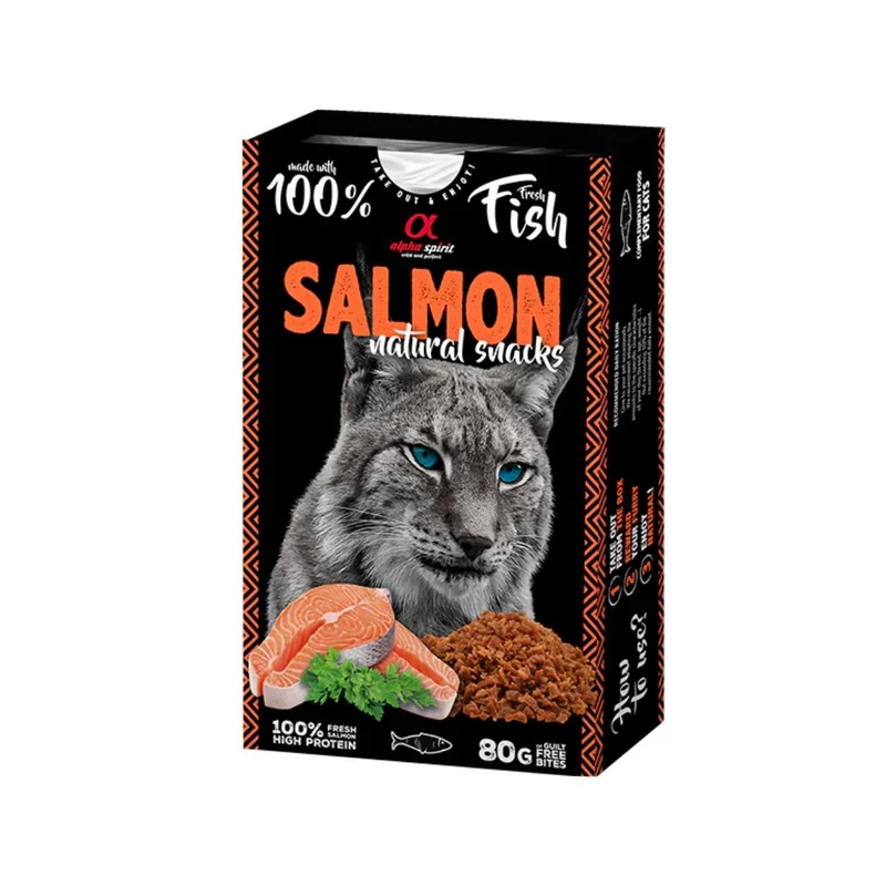 Alpha Spirit Cat Natural Snacks Salmón 80g