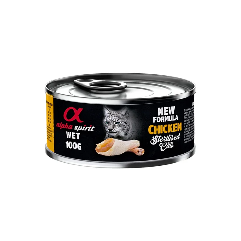 Alpha Spirit Cat Lata de Pollo para Gatos Esterilizados