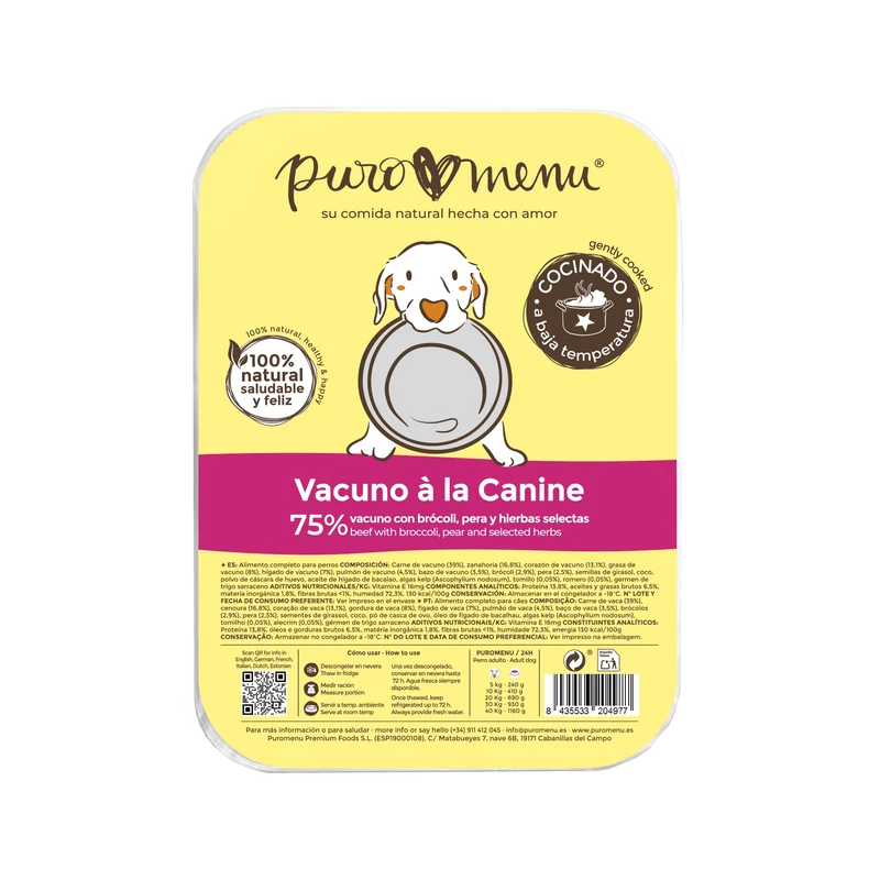 Puromenu Cocinado "Vacuno a la Canine"