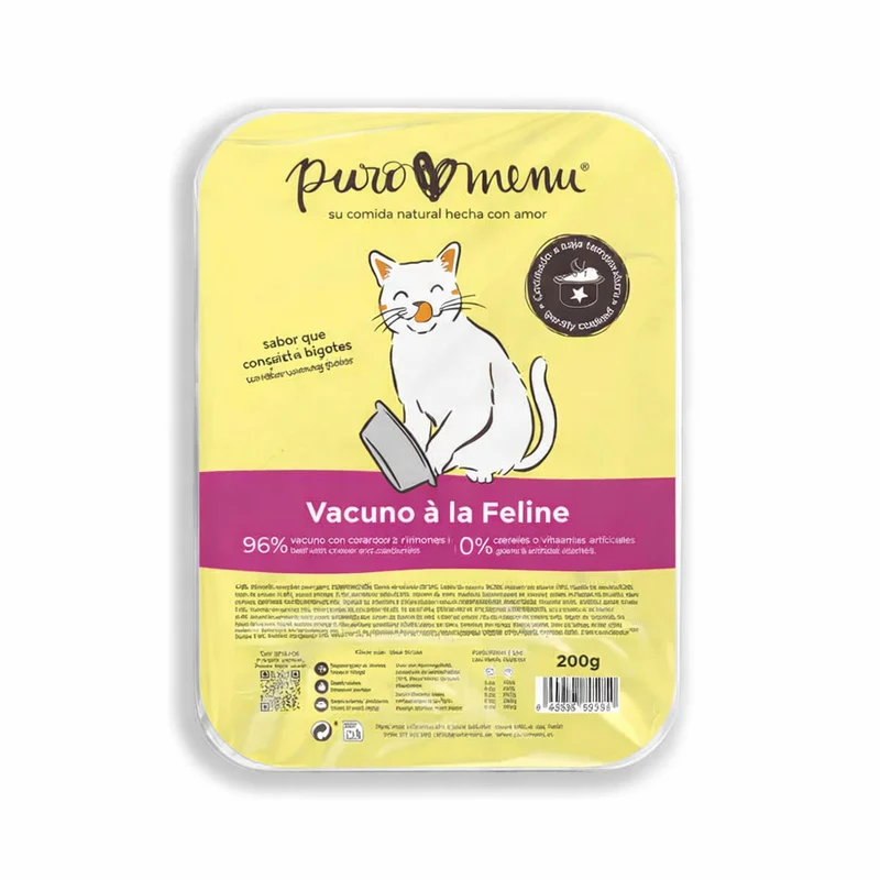 Puromenu Cocinado Gato - Vacuno a la Feline 200g