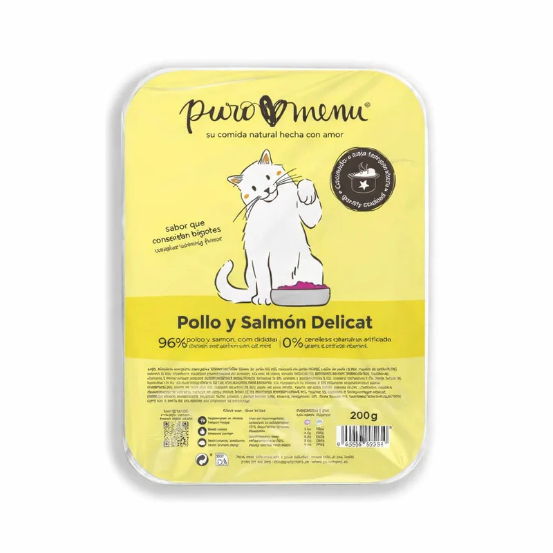 Puromenu Cocinado Gato - Pollo y Salmón Delicat 200g