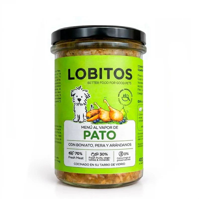 LOBITOS Menú al Vapor de Pato 400g