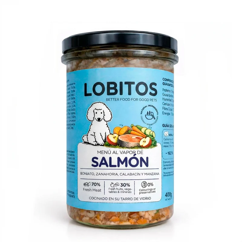 LOBITOS Menú al Vapor de Salmón 400g