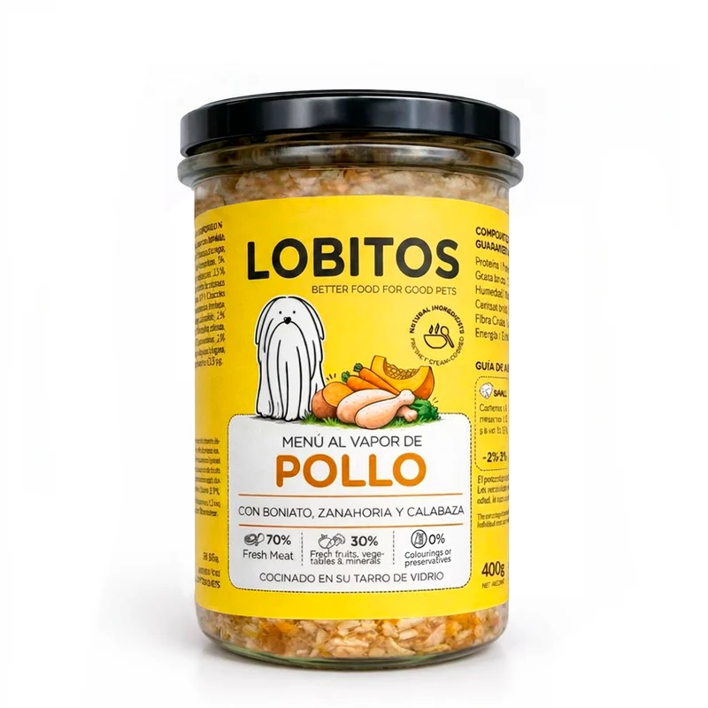 LOBITOS Menú al Vapor de Pollo 400g
