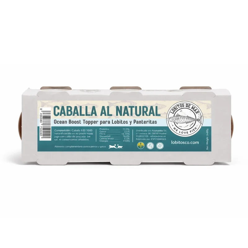 LOBITOS DE MAR - Caballa Cocida al Natural 3x80g