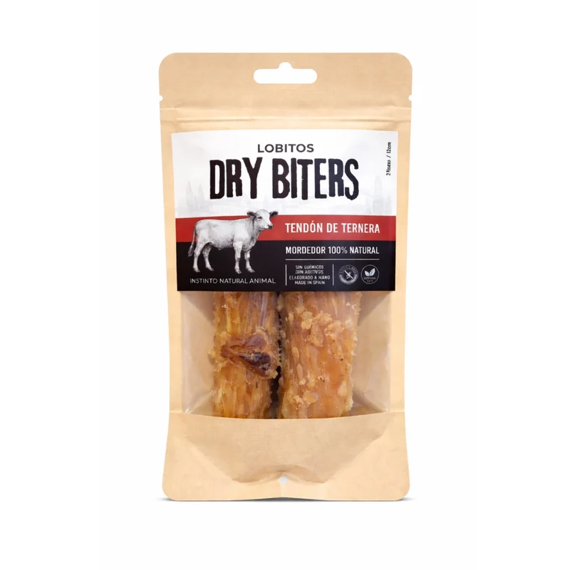 LOBITOS Dry Biters - Tendón de Ternera 12cm 2pzas