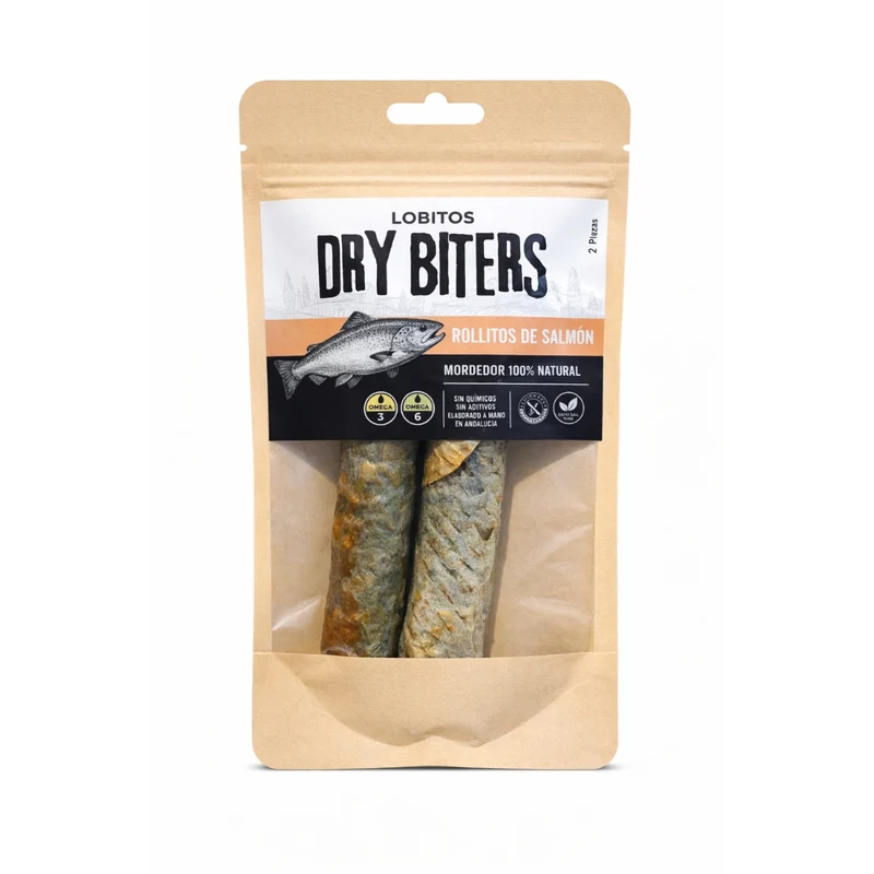 LOBITOS Dry Biters - Rollito de Salmón 2pzas