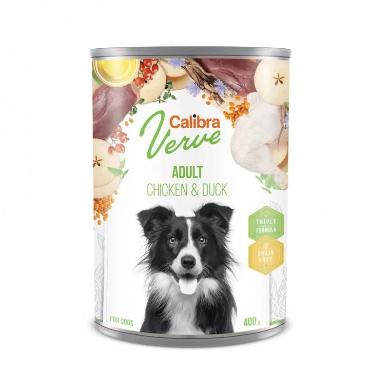 Calibra Dog Gf Verve Adult Pollo y Pato Alimento Húmedo en Lata 6 latas de 400g